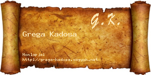 Grega Kadosa névjegykártya